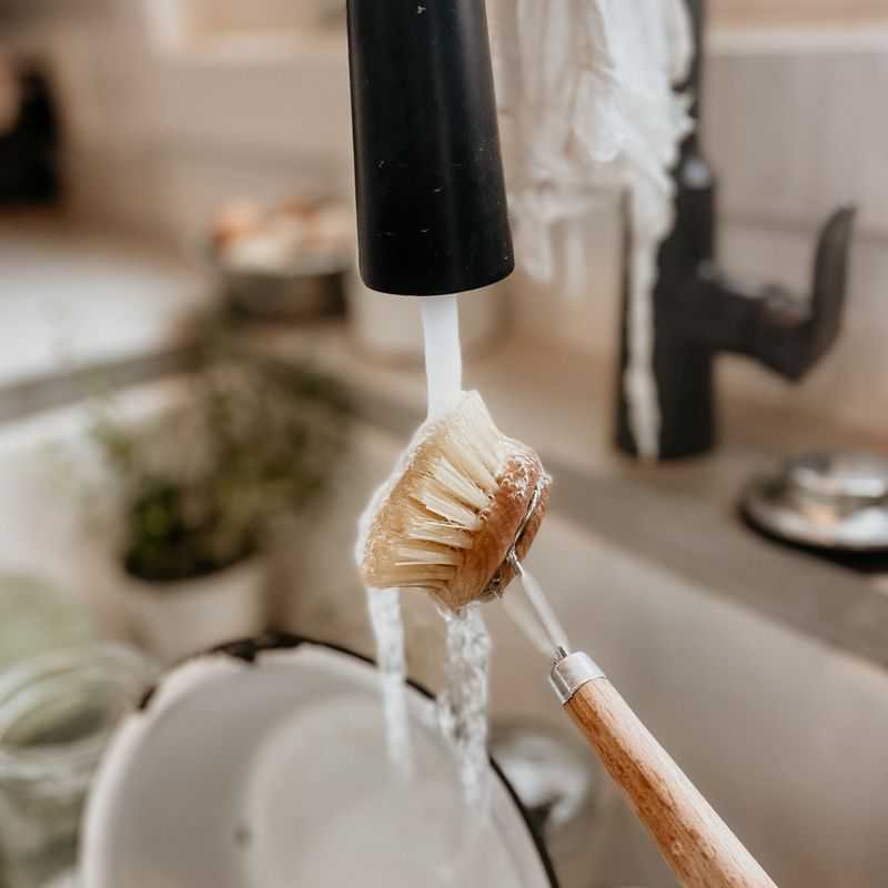 Bamboe afwasborstel met wisselkop